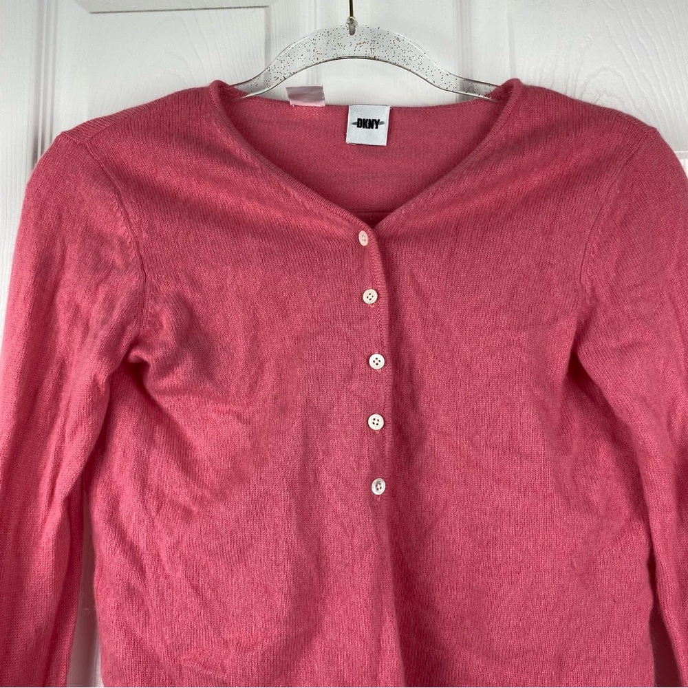 DKNY Pink Cashmere Long Sleeve Top - Picture 2 of 4